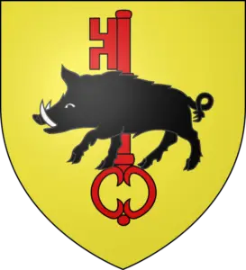 Blason d'Ebersviller (un sanglier et une clé)