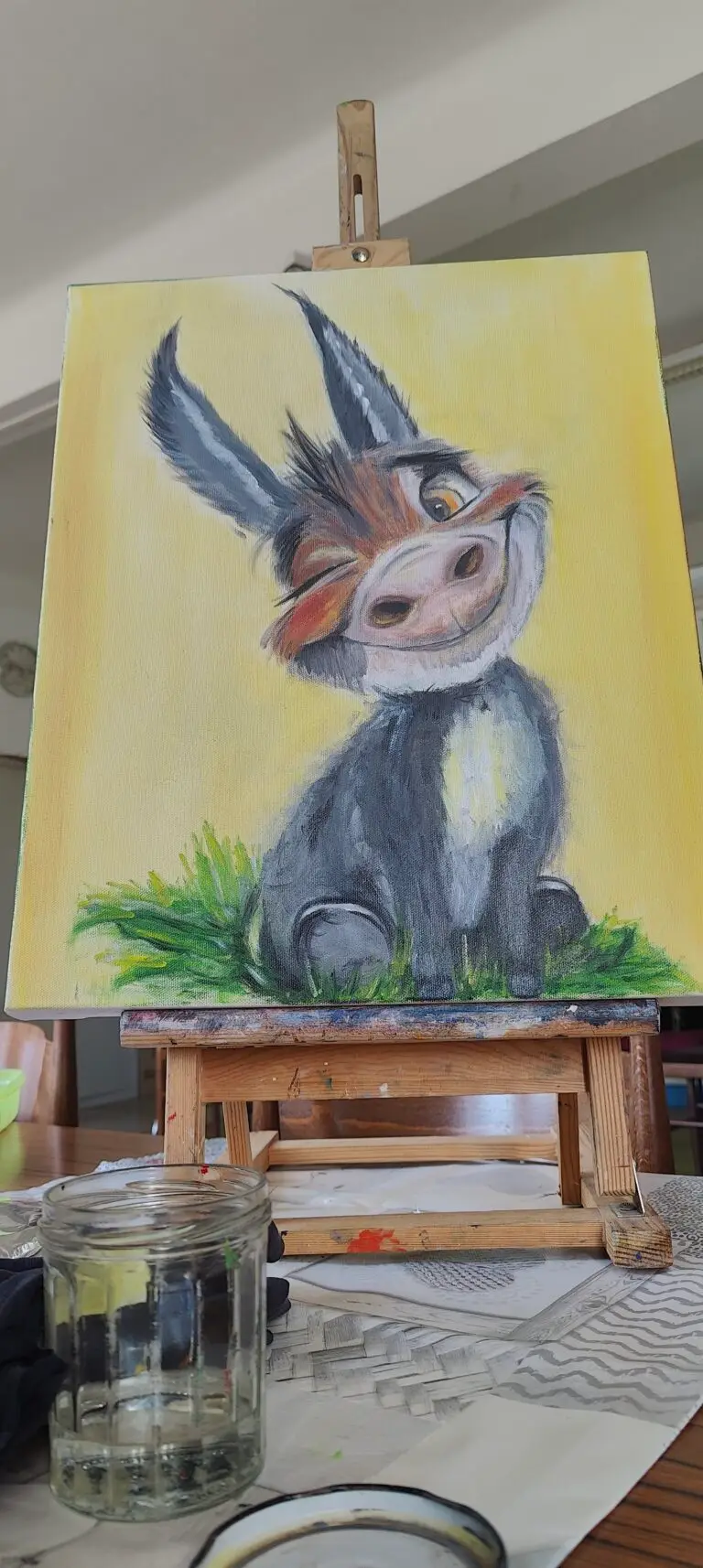 Peinture d'un âne